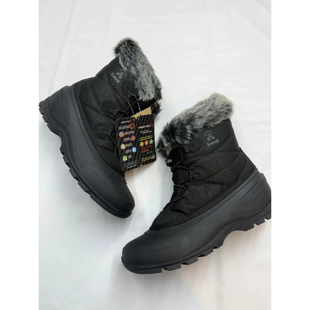 KAMIK New $100 Momentum II Womens 10 Black Gray Tall Waterproof Winter Boots